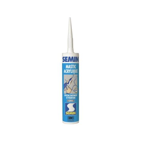 Mastic acrylique gris, cartouche 310 ml - SEMIN - Carton de 25 cartouches