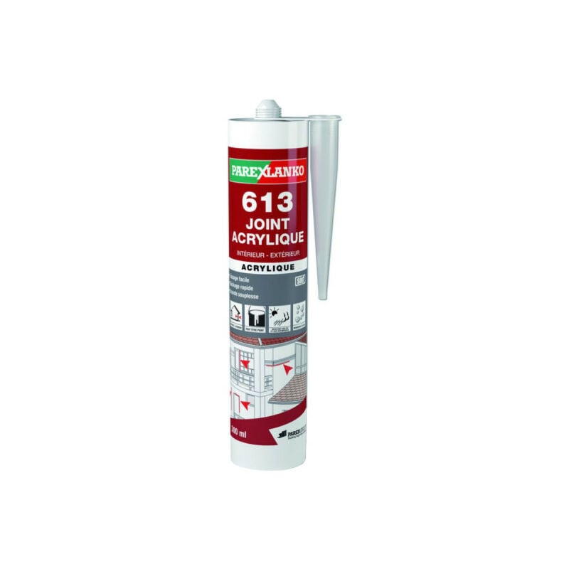 Parexlanko - Mastic acrylique 613 Joint acrylique - Blanc - 300ml - L613BLANC300-12 - Blanc