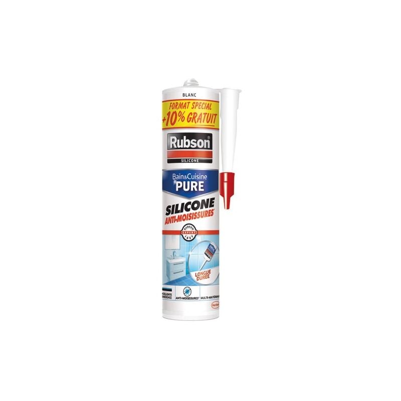 RUBSON - Mastic bain et cuisine blanc cartouche 280ml +10% gratuit