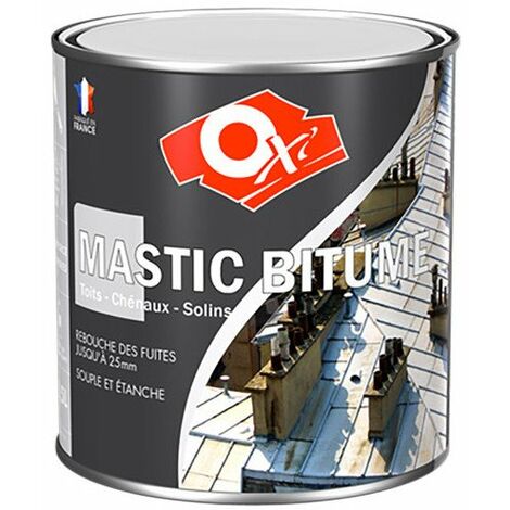 Mastic bitume 0,5 L – Réparation étanchéité toiture – Formule renforcée en fibres – Application facile avec spatule
