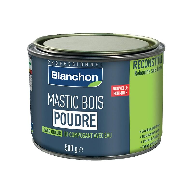 Mastic à bois Wood mastic bi-composant teinte bois foncé 500 g Blanchon