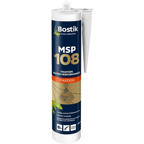 Mastic BOSTIK MS108 - Blanc - Cartouche de 290 ml - Lot de 12 - 30133127
