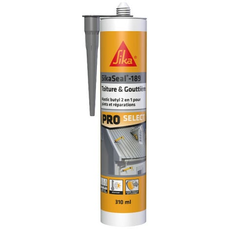 Mastic butyl SIKA Sikaseal-189 Toiture & Gouttière - Gris - 310ml - Gris