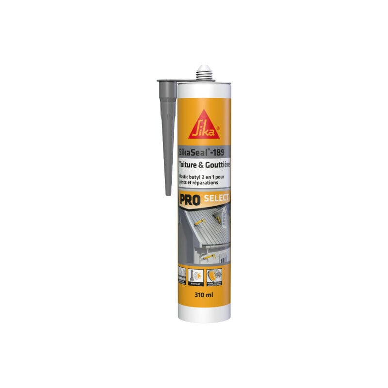 Mastic butyl Sika Sika seal-189 Toiture & Gouttière - Gris - 310ml - Gris
