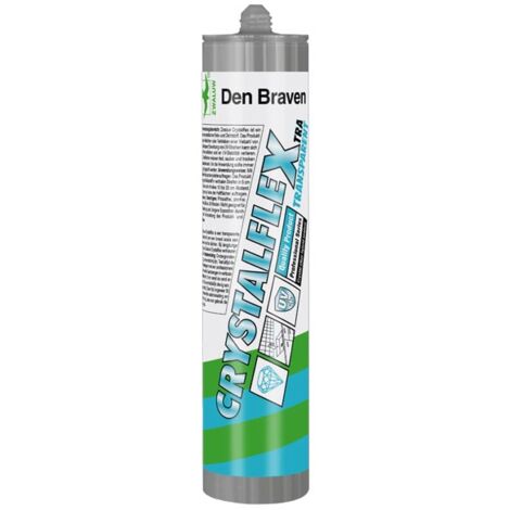Mastic colle Crystalflex transparent 300ml – Polyuréthane hybride sans isocyanate – Pour collages souples en intérieur – Résistance UV élevée – Den Braven
