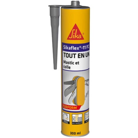 Mastic colle polyuréthane SIKA Sikaflex 11 FC Plus - Gris - 380g - Gris