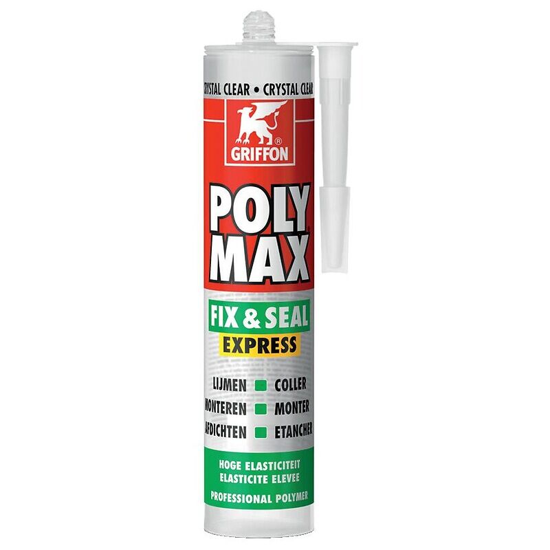 Mastic colle polymère polymax®fix&seal express gris transparent cartouche de 300g Griffon