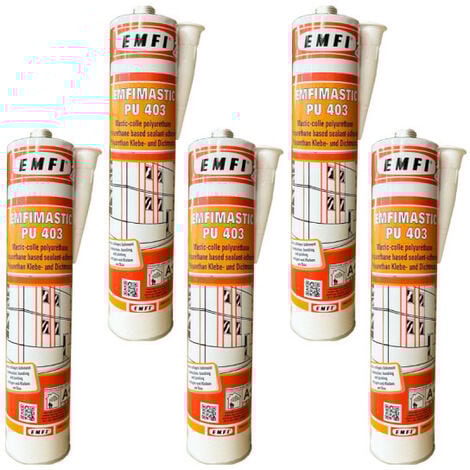 Mastic-colle polyuréthane EMFI PU 403 - noir 300ml x5