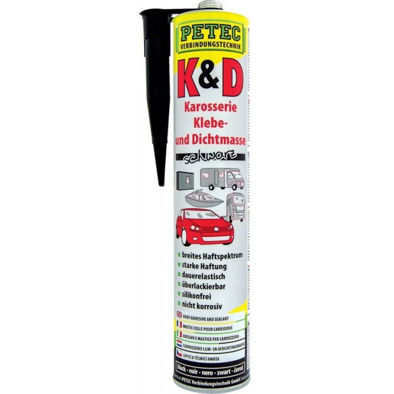 Mastic colle pour carrosserie , noir,310ml (Par 6)