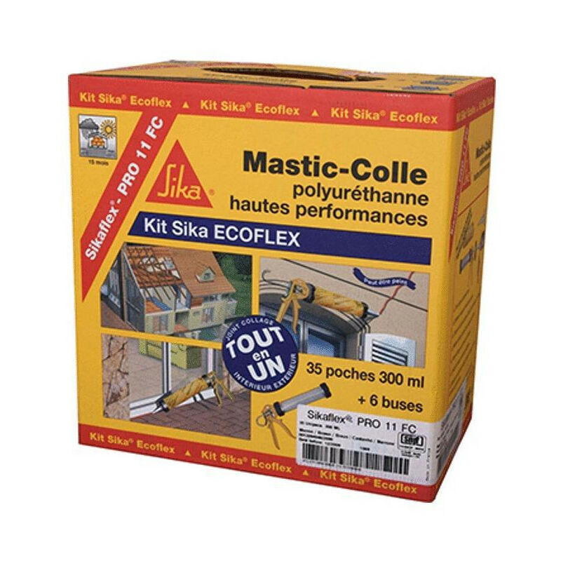 Mastic-colle kit ecoflex gris Sika france 1013