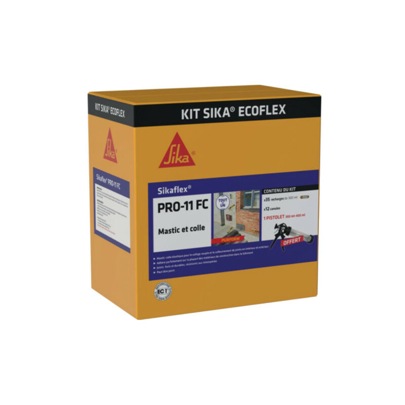 Mastic-colle tout-en-un à prise rapide SIKA Kit Sika Ecoflex - Blanc - 35 recharges Sikaflex PRO 11 FC - Blanc