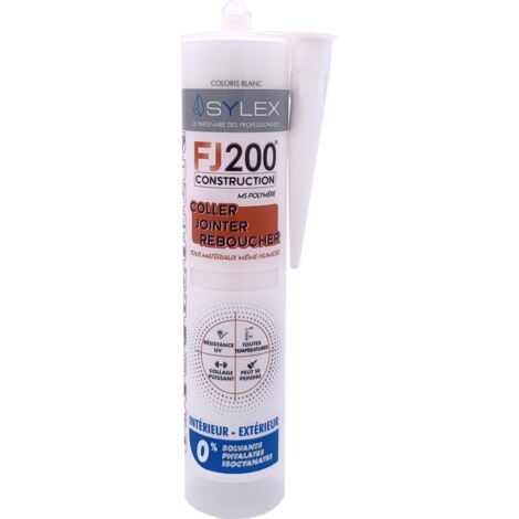Mastic Coller, Jointer et Sceller 290ml Sylex Construction FJ 200  Couleur: BLANC