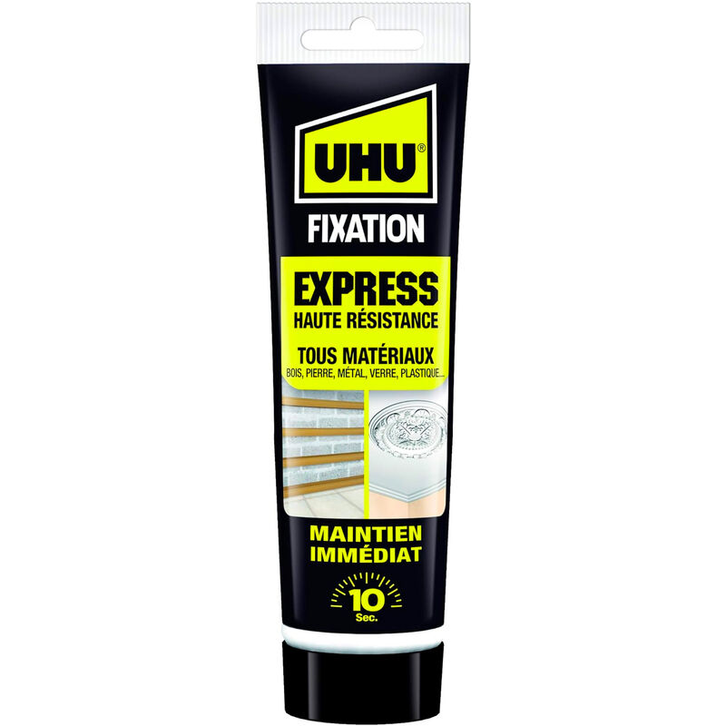 UHU - Fixation express - Colle de montage ultra forte et rapide, blanche, tube 175g