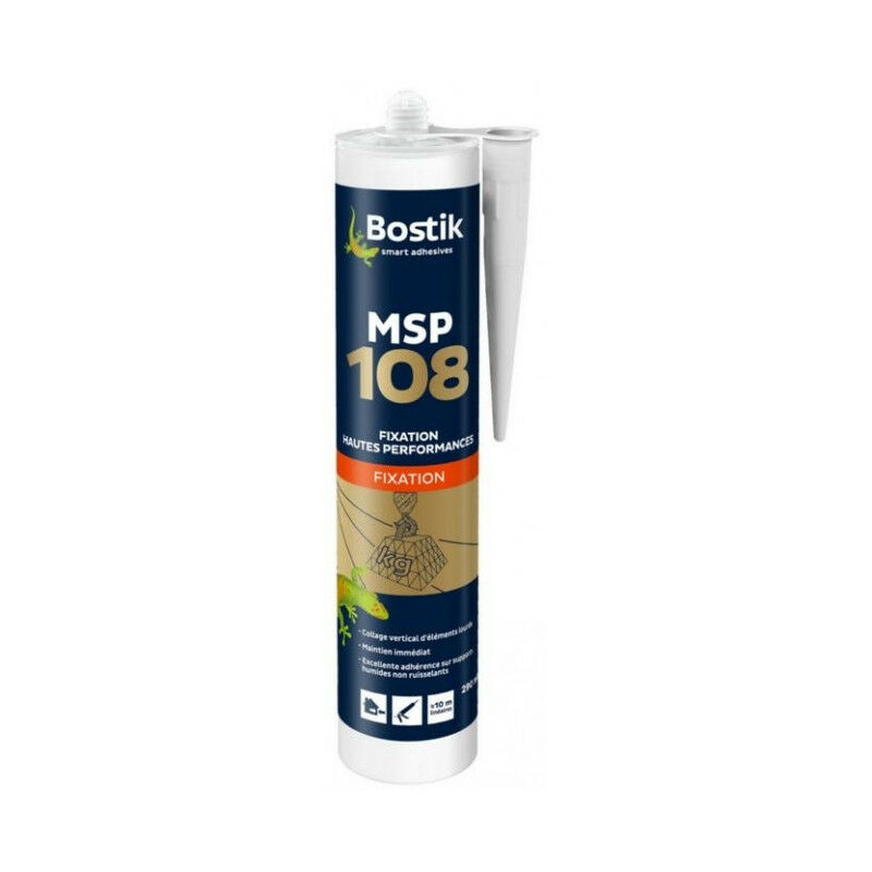 Bostik - Mastic de fixation Hautes performance Multi Matériaux MSP108 Blanc - Conditionnement: 12 cartouches de 290 ml
