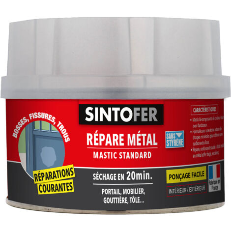 Mastic + durcisseur Répar' Métal standard - Pot de 330 ou 970g - SintoFer - plusieurs modèles disponibles