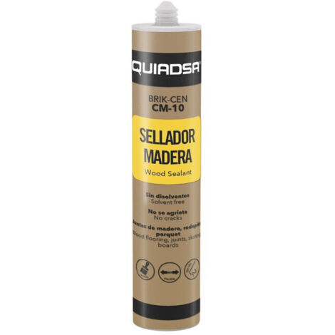 Mastic élastique pour bois Vernissable Brik-Cen Cm-10 Power Quiadsa Brik-Cen Cm-10 Power Gris Clair Cr de 300 ml.