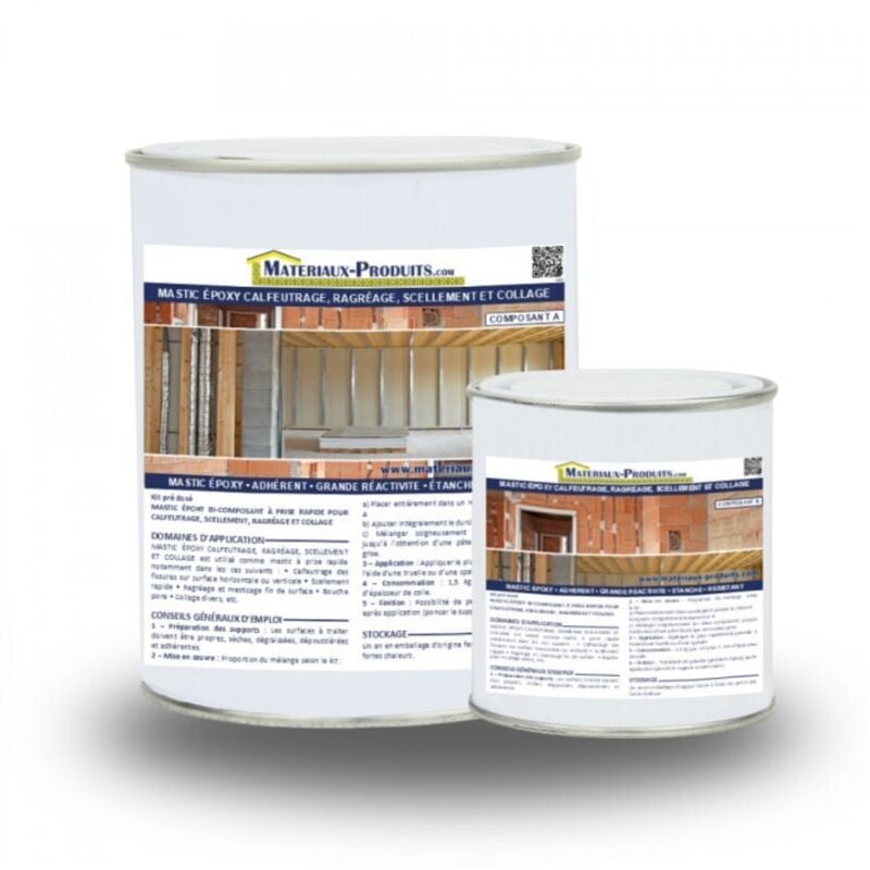 Mastic epoxy calfeutrage, ragréage, scellement et collage - 1 Kg Blanc Matpro