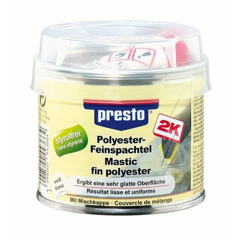 MASTIC FIN A BASE DE POLYESTER 2K SANS STYRENE 1KG PRESTO