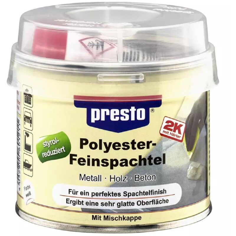 FP - Mastic Fin Polyester Beige 2k Pot De 100g Presto