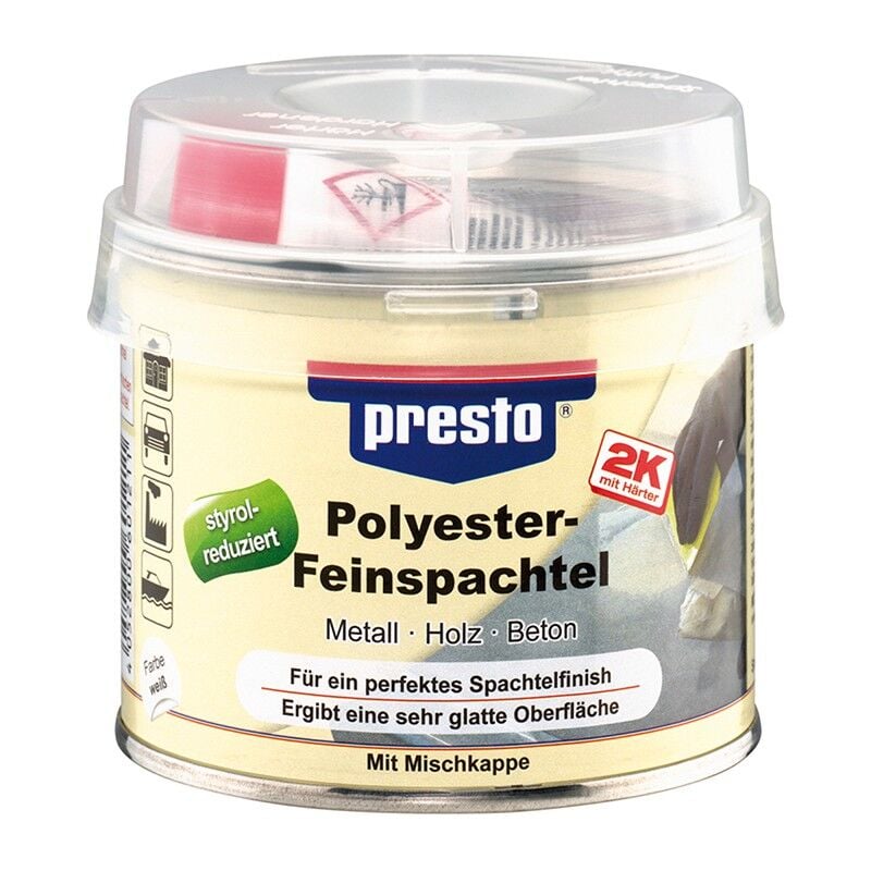Presto - 601211 Mastic fin Polyester, 250 g (Par 6)