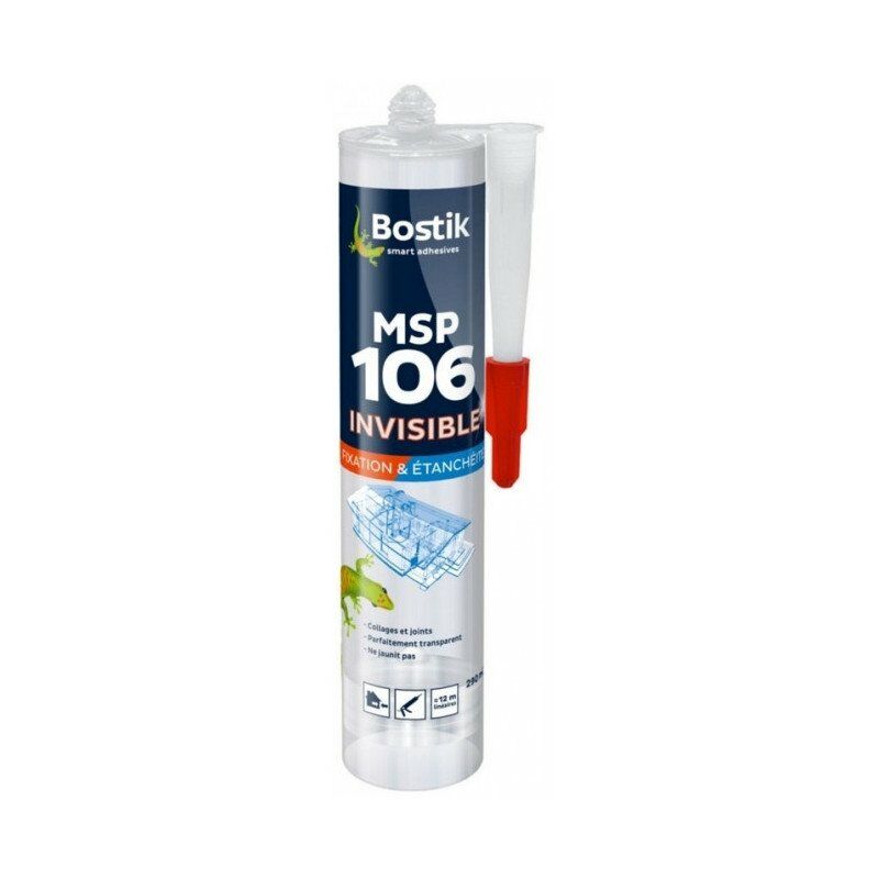 Bostik - Mastic de collage et d'étanchéité transparent MSP106 Conditionnement: 12 cartouches de 290 ml