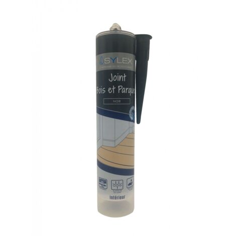 Mastic joint de finition pour bois et parquet – Élastique pour absorption des mouvements – 280 ml – Couleur noir – Sylex
