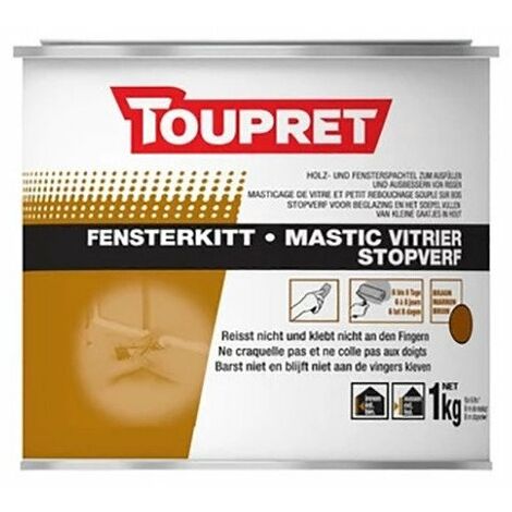 MASTIC MARRON PATE 1KG REBOUCHAGE SOUPLE SUR BOIS TOUPRET MAMA01D