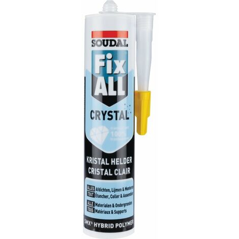 Mastic MS polymères - 290 ml - Fix all crystal - Soudal