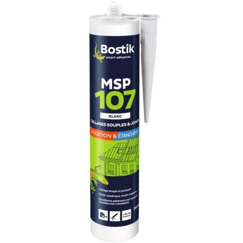 Bostik - Mastic ms polymère msp 107 gris Carton de 12 cartouches de 290 ml - Gris