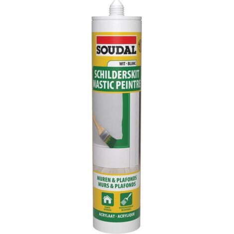 Mastic peintre - Soudal - Cartouche de 290 ml Blanc