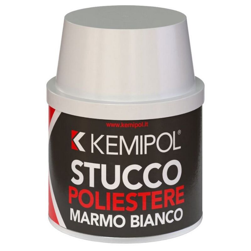 Kemipol - Mastic polyester marbre blanc 150 ml avec taloche pour de'maquiller marbre, granit et pierres