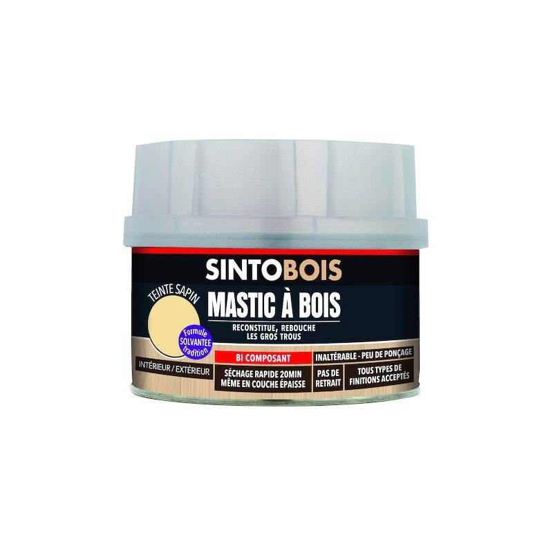 Sinto - Mastic à bois bois boite - 170 ml - 190 g - sapin