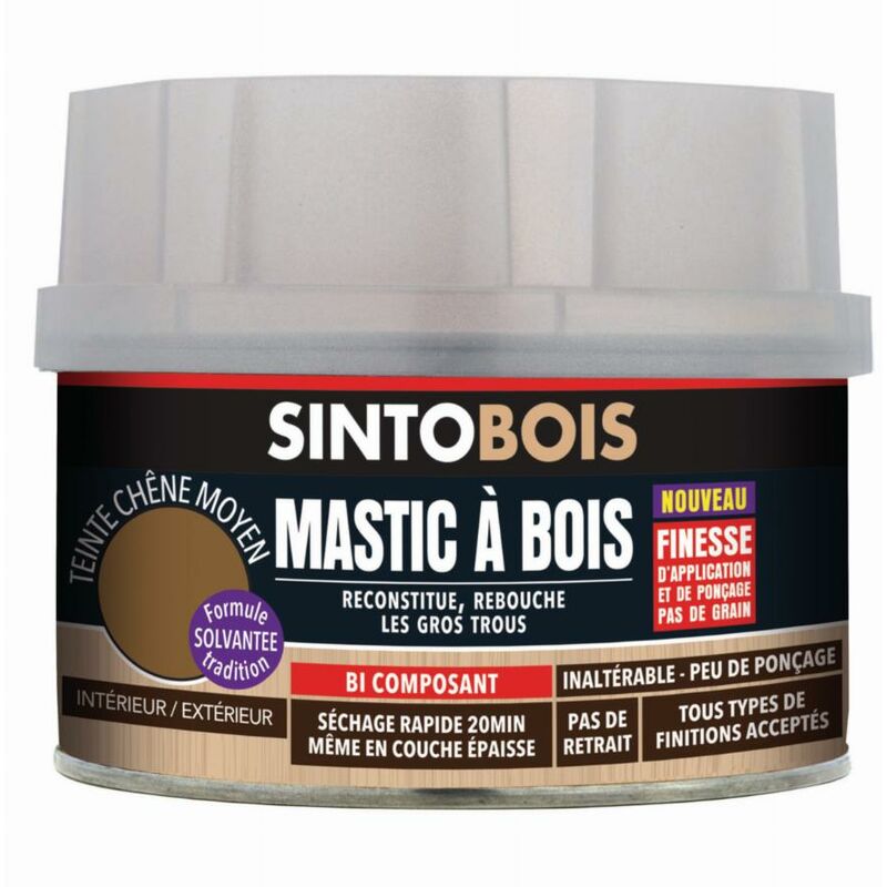 Sinto - Mastic fin bois - Chêne Moyen - Boite 1 l - 23812