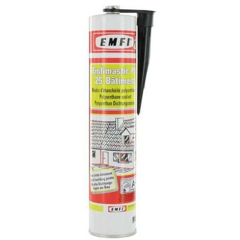 Mastic polyuréthane noir EMFI PU 25 bâtiment 300ml