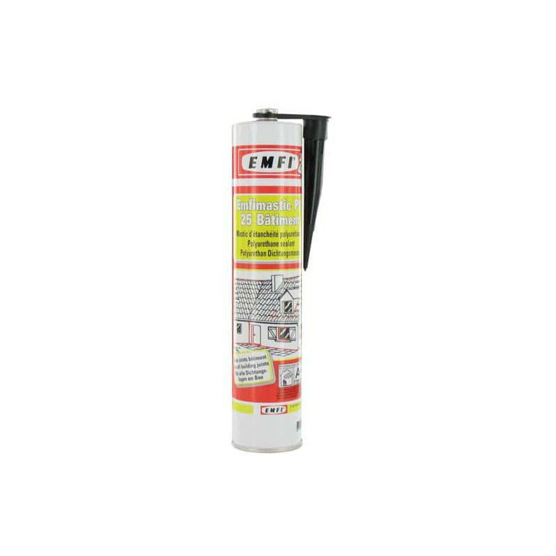 Mastic polyuréthane noir EMFI PU 25 bâtiment 300ml