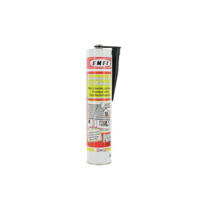Mastic polyuréthane noir EMFI PU 25 bâtiment 300ml x 5