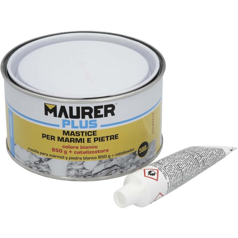 Maurer - Mastic pour marbre blanc 500 ml avec catalyseur.