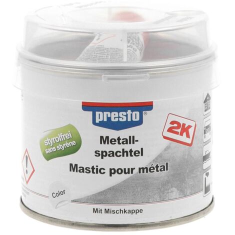 Mastic Pour Metal Gris 2k Sans Styrene 250g Presto