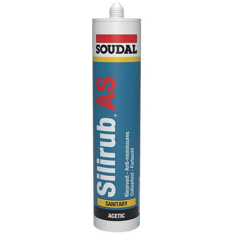 Mastic sanitaire acétique Silirub translucide cartouche de 300ml - Soudal
