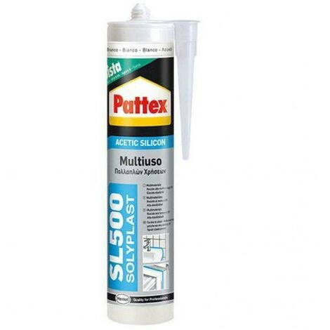 Mastic silicone acétique transparent polyvalent Solyplast 300 ml, - Pattex.