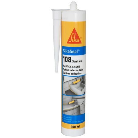 main image of "Mastic silicone anti-moisissure SIKA Sikaseal 108 Sanitaire - Gris clair - 300ml - Gris clair"