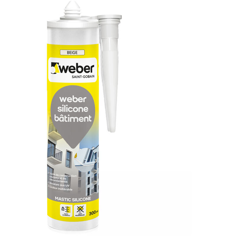 Mastic Silicone bâtiment universel Beige, 300 ml Weberseal construction