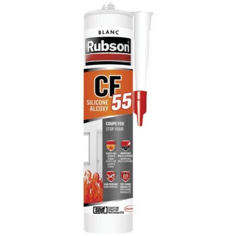 Mastic silicone coupe feu SNJF 300ml gris CF55 RUBSON