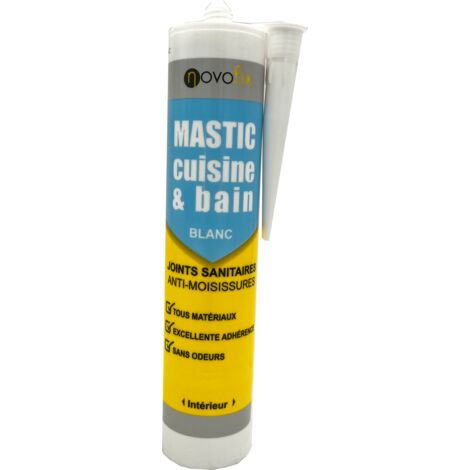 Mastic silicone cuisine et bains Novofix 280 ml  Couleur: BLANC