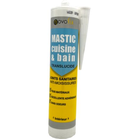 Mastic silicone cuisine et bains Novofix 280 ml  Couleur: TRANSLUCIDE