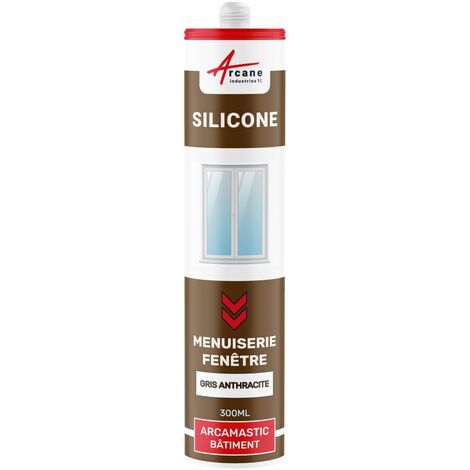 Joint d'etanchéité silicone étanchéité maçonnerie menuiserie carrosserie auto bateau caravane Mastic ARCANE INDUSTRIES Noir - 25 cartouches de 310 ml