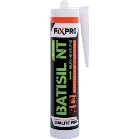 Mastic silicone neutre - Batisil NT - Fixpro - Blanc - Vendu à l'unité