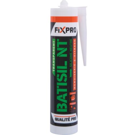 Mastic silicone neutre - Batisil NT - Fixpro - Transparent - Vendu à l'unité