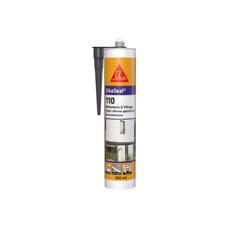 Sika - Mastic silicone Seal 110 Menuiserie & Vitrage - Anthracite - 300ml - Anthracite