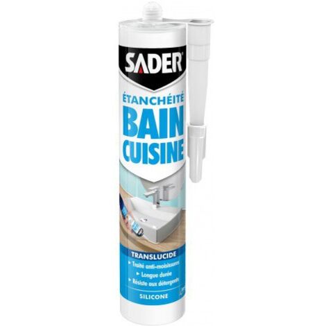 Mastic silicone Sader Bain et Cuisine 280ml  Couleur: TRANSLUCIDE